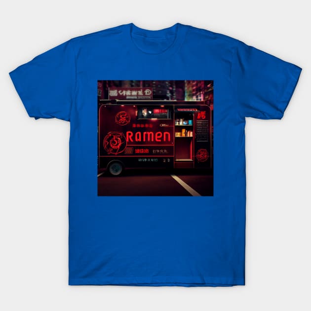 Cyberpunk Tokyo Ramen Food Truck T-Shirt by Grassroots Green